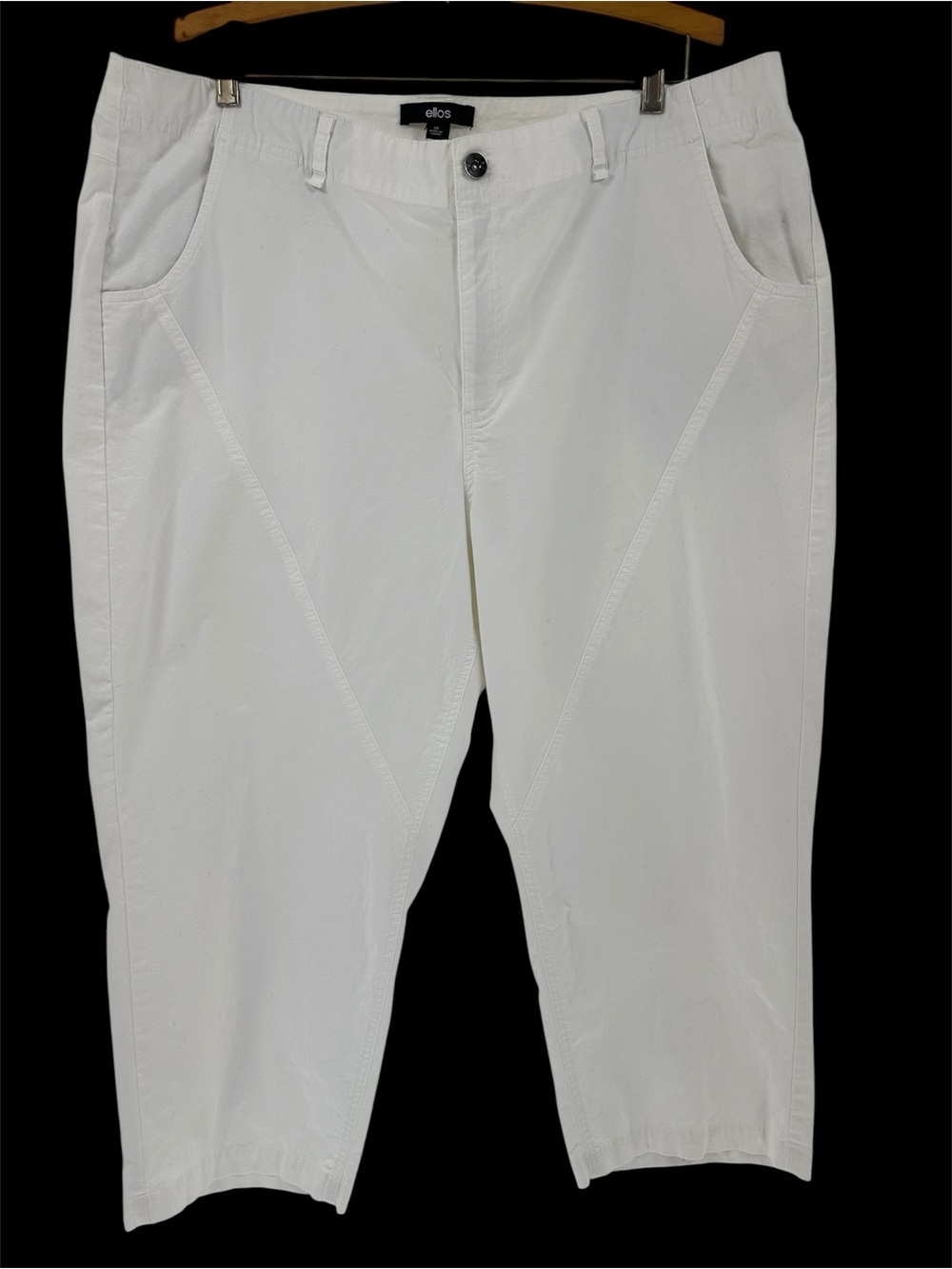 ELLOS White Capris Cotton Stretch Sz 20 summer beach